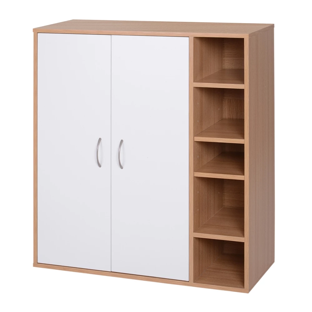 HomCom White Wood Contemporary Shoe Cabinet With Compartments 1 HomCom White Wood Contemporary Shoe Cabinet With Compartments