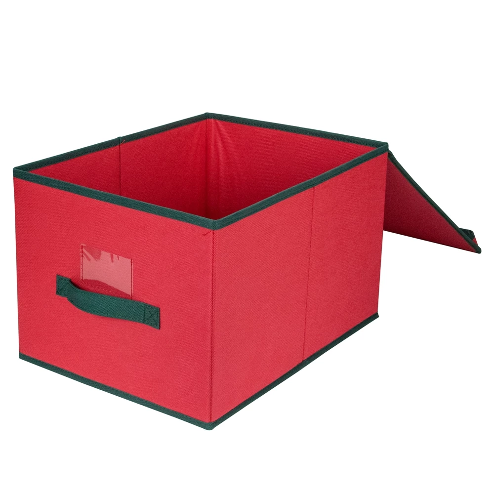 Northlight 16-in Red And Green Collapsible Christmas Decoration Storage Box With Handles 1 Northlight 16-in Red And Green Collapsible Christmas Decoration Storage Box With Handles