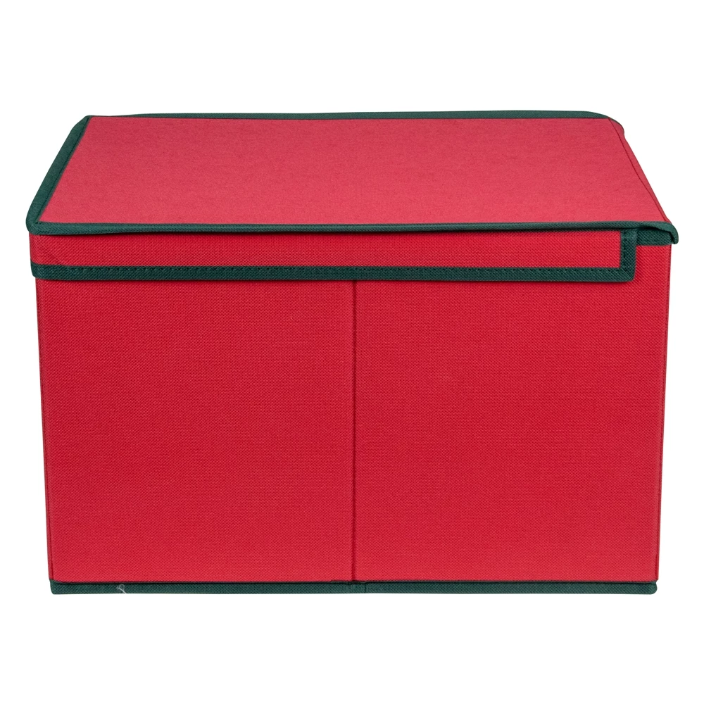 Northlight 16-in Red And Green Collapsible Christmas Decoration Storage Box With Handles 2 Northlight 16-in Red And Green Collapsible Christmas Decoration Storage Box With Handles - Image 2