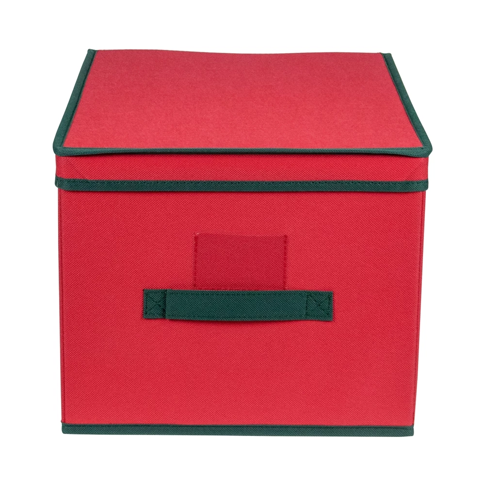 Northlight 16-in Red And Green Collapsible Christmas Decoration Storage Box With Handles 4 Northlight 16-in Red And Green Collapsible Christmas Decoration Storage Box With Handles - Image 4