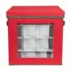 Northlight 12-in Red And Green Christmas Ornament Storage Bag With Dividers