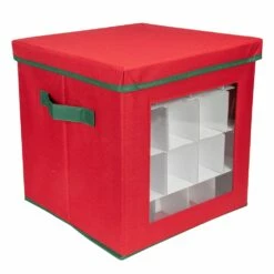Northlight 12-in Red And Green Christmas Ornament Storage Bag With Dividers -Storage Furniture Sales 2024 330933290 MainImage 001