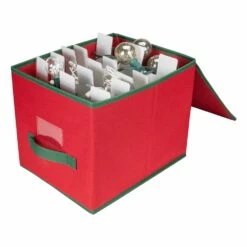 Northlight 13-in Red And Green Christmas Ornament Storage Box With Dividers -Storage Furniture Sales 2024 330933346 AlternateImage1