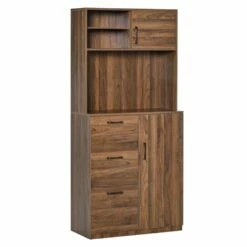 HomCom 31.5-in W Composite Wood Freestanding Kitchen Storage Cabinet