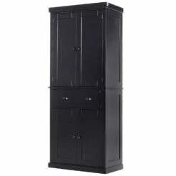 HomCom 29.92-in W Composite Wood Black Freestanding Pantry