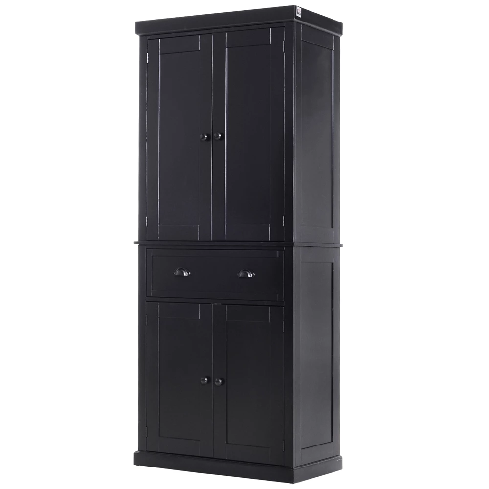 HomCom 29.92-in W Composite Wood Black Freestanding Pantry 1 HomCom 29.92-in W Composite Wood Black Freestanding Pantry