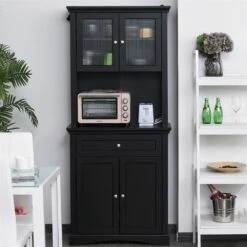 HomCom 31.1-in W Composite Wood Freestanding Pantry 14 HomCom 31.1-in W Composite Wood Freestanding Pantry -Storage Furniture Sales 2024 330936161 AlternateImage1