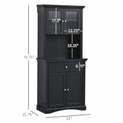 HomCom 31.1-in W Composite Wood Freestanding Pantry 11 HomCom 31.1-in W Composite Wood Freestanding Pantry -Storage Furniture Sales 2024 330936161 AlternateImage2