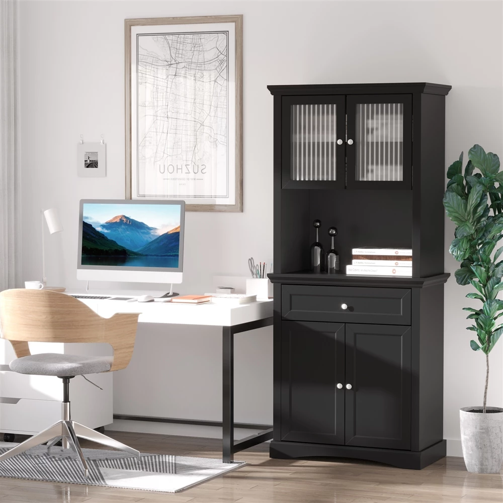 HomCom 31.1-in W Composite Wood Freestanding Pantry 1 HomCom 31.1-in W Composite Wood Freestanding Pantry