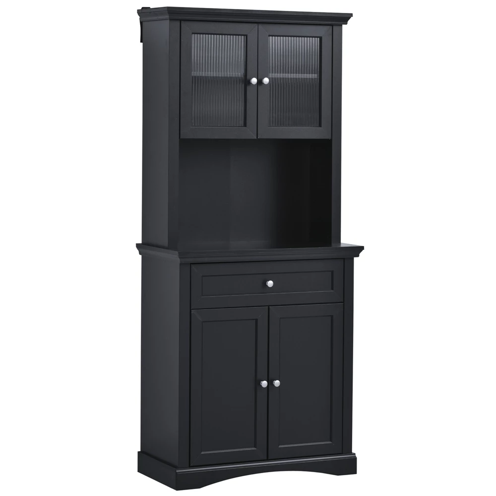 HomCom 31.1-in W Composite Wood Freestanding Pantry 5 HomCom 31.1-in W Composite Wood Freestanding Pantry - Image 5