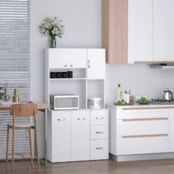 HomCom 35.04-in W Composite Wood Freestanding Kitchen Storage Cabinet 8 HomCom 35.04-in W Composite Wood Freestanding Kitchen Storage Cabinet -Storage Furniture Sales 2024 330936164 AlternateImage1
