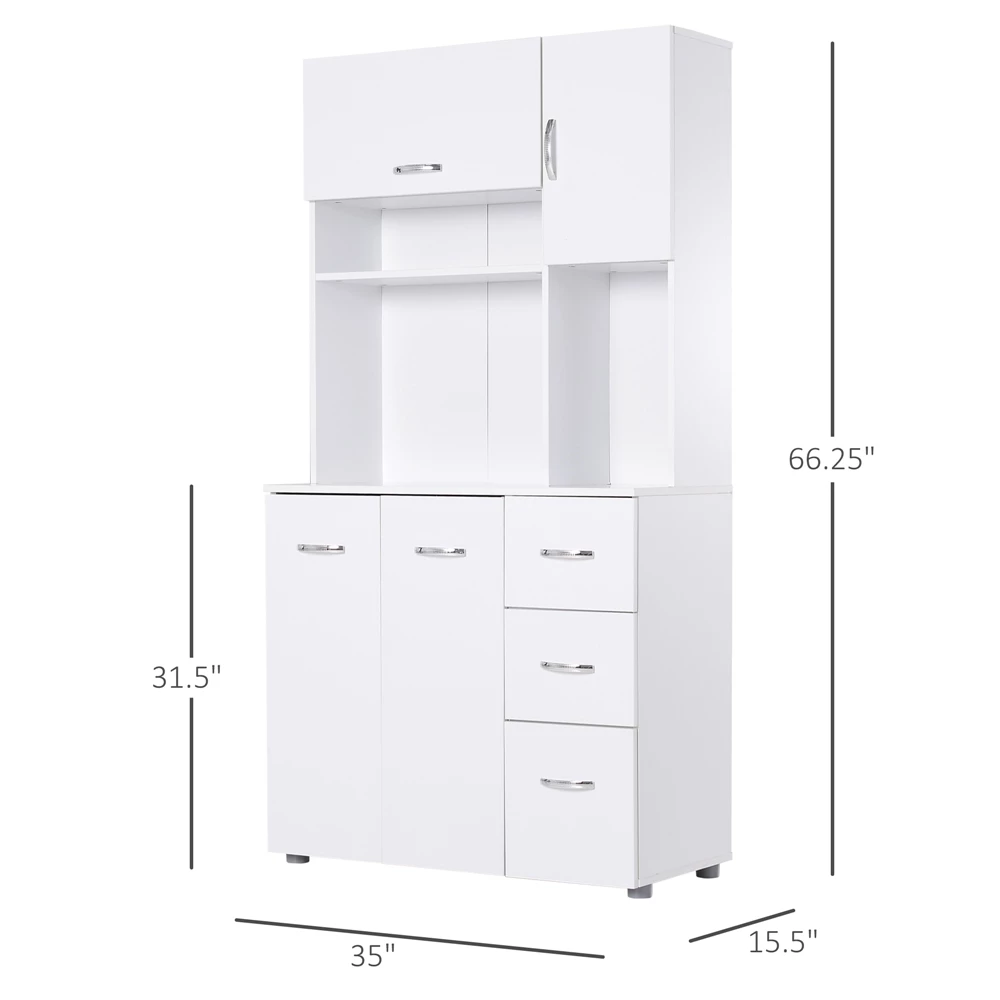 HomCom 35.04-in W Composite Wood Freestanding Kitchen Storage Cabinet 1 HomCom 35.04-in W Composite Wood Freestanding Kitchen Storage Cabinet
