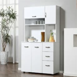 HomCom 35.04-in W Composite Wood Freestanding Kitchen Storage Cabinet 9 HomCom 35.04-in W Composite Wood Freestanding Kitchen Storage Cabinet -Storage Furniture Sales 2024 330936164 AlternateImage4
