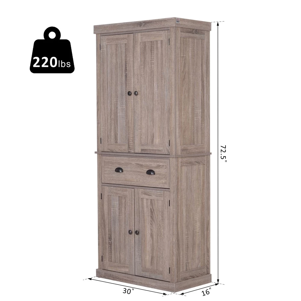 HomCom 29.92-in W Composite Wood Freestanding Pantry 1 HomCom 29.92-in W Composite Wood Freestanding Pantry