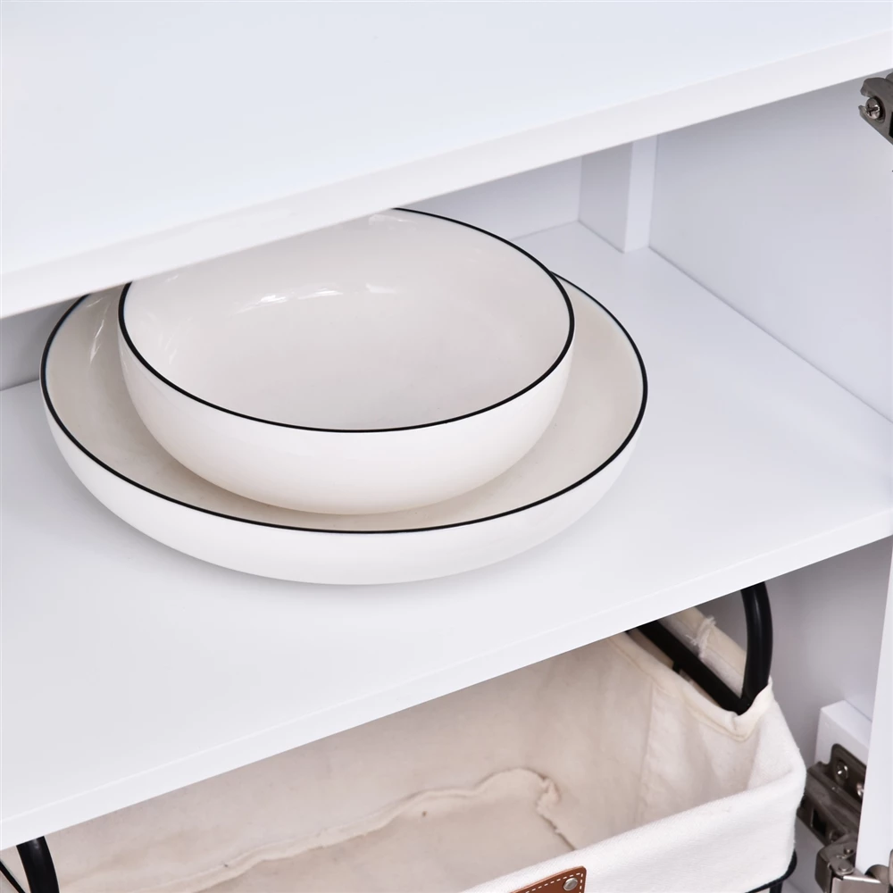 HomCom 31.5-in W Composite Wood White Sideboard 1 HomCom 31.5-in W Composite Wood White Sideboard