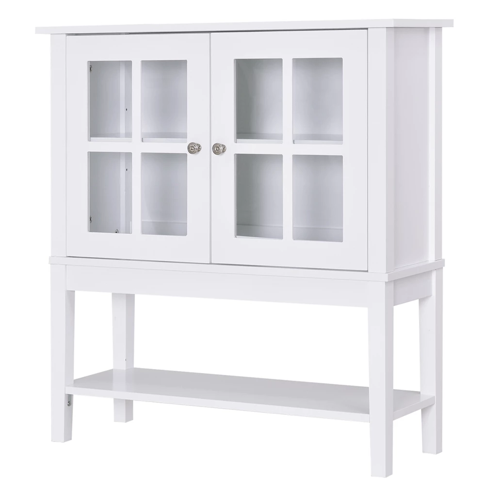 HomCom 31.5-in W Composite Wood White Sideboard 5 HomCom 31.5-in W Composite Wood White Sideboard - Image 5