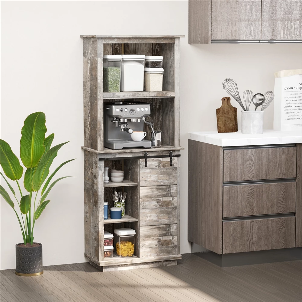HomCom 25.98-in W Composite Wood Freestanding Kitchen Storage Cabinet 3 HomCom 25.98-in W Composite Wood Freestanding Kitchen Storage Cabinet - Image 3
