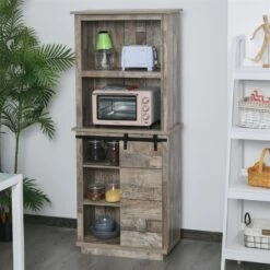 HomCom 25.98-in W Composite Wood Freestanding Kitchen Storage Cabinet