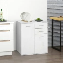 HomCom 27.95-in W Composite Wood Sideboard -Storage Furniture Sales 2024 330936269 AlternateImage4
