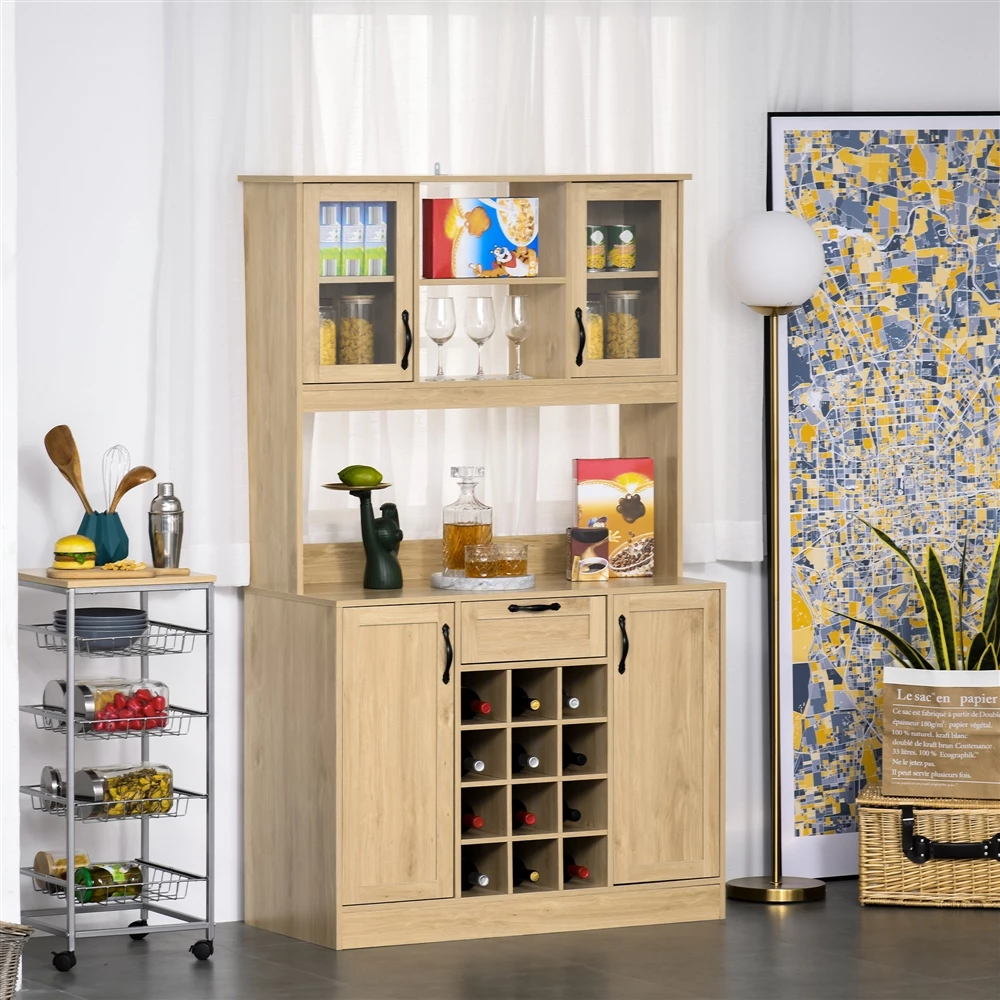 HomCom 41.73-in W Composite Wood Freestanding Kitchen Storage Cabinet 2 HomCom 41.73-in W Composite Wood Freestanding Kitchen Storage Cabinet - Image 2