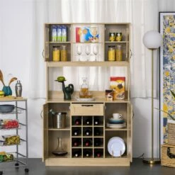 HomCom 41.73-in W Composite Wood Freestanding Kitchen Storage Cabinet 7 HomCom 41.73-in W Composite Wood Freestanding Kitchen Storage Cabinet -Storage Furniture Sales 2024 330936438 AlternateImage2