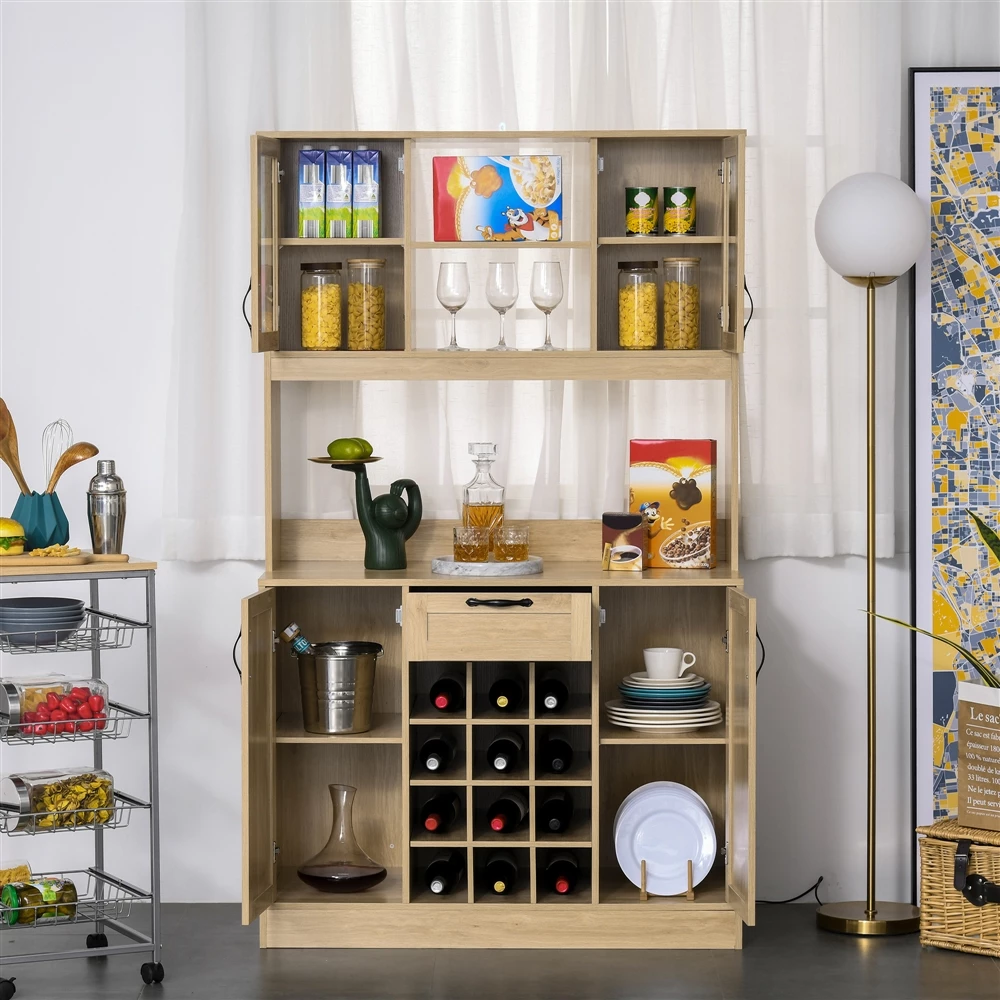 HomCom 41.73-in W Composite Wood Freestanding Kitchen Storage Cabinet 3 HomCom 41.73-in W Composite Wood Freestanding Kitchen Storage Cabinet - Image 3