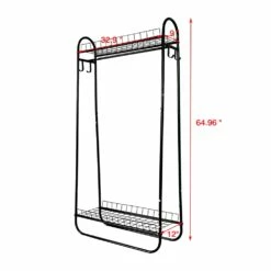 CASAINC Black Double Rods Multifunctional Bedroom Clothing Rack -Storage Furniture Sales 2024 330947811 AlternateImage5