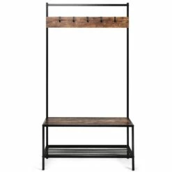 CASAINC Black Industrial Coat Rack With Storage Bench -Storage Furniture Sales 2024 330947876 AlternateImage1