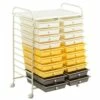 CASAINC 15-in X 34-in X 25-in Yellow Plastic Storage Cart