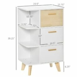 HomCom 23.5-in W Wood Composite Freestanding Utility Storage Cabinet -Storage Furniture Sales 2024 330948394 AlternateImage2