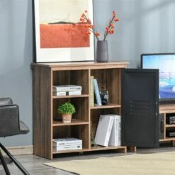 HomCom 31.5-in W Brown Wood Composite Freestanding Utility Storage Cabinet 7 HomCom 31.5-in W Brown Wood Composite Freestanding Utility Storage Cabinet -Storage Furniture Sales 2024 330948428 AlternateImage3