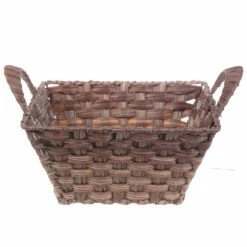 IH Casa Decor 10.25-in X 5.1-in X 10.25-in Brown Weave Baskets - Set Of 2