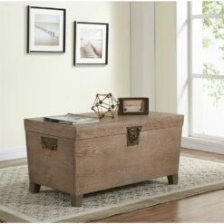 Southern Enterprises 8-cu Ft Oak/Antique Bronze Composite Wood Storage Trunk 9 Southern Enterprises 8-cu Ft Oak/Antique Bronze Composite Wood Storage Trunk -Storage Furniture Sales 2024 330949647 AlternateImage1