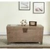 Southern Enterprises 8-cu Ft Oak/Antique Bronze Composite Wood Storage Trunk