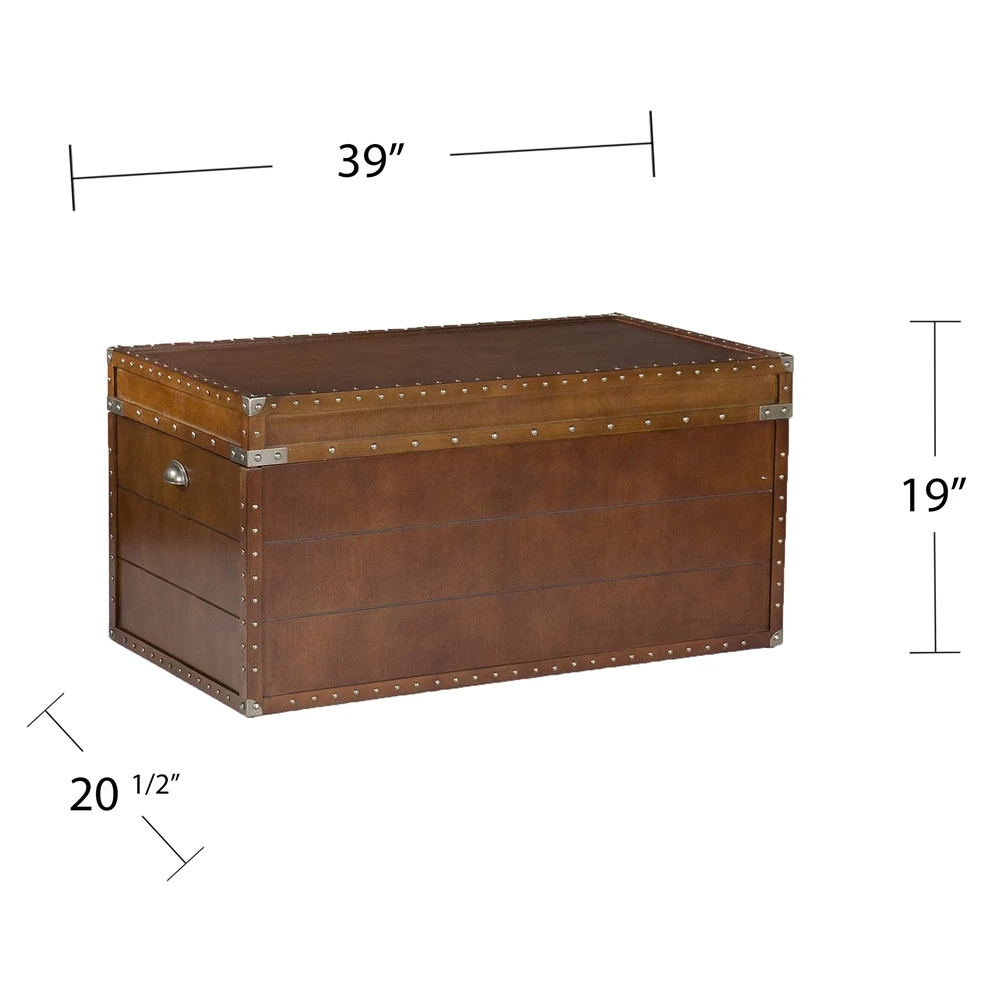 Southern Enterprises 6-cu Ft Walnut Brown Composite Wood Storage Trunk 4 Southern Enterprises 6-cu Ft Walnut Brown Composite Wood Storage Trunk - Image 4