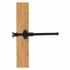 Allied Brass Carolina Crystal 9.75-in L X 1.8-in H Extendable Matte Black Brass Closet Rod - Hardware Included