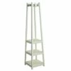 ORE International 5-Pair White Wood Shoe And Coat Rack