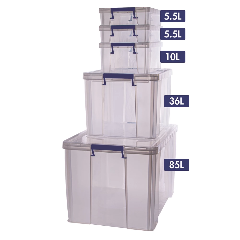 Bankers Box Clear Plastic Storage Boxes - Set Of 5 9 Bankers Box Clear Plastic Storage Boxes - Set Of 5 - Image 9