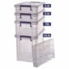 Bankers Box Clear Plastic Storage Boxes With Organizer Tray - Set Of 5