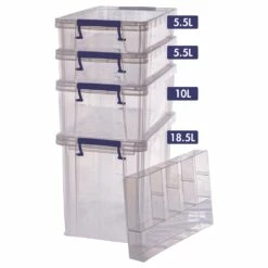 Bankers Box Clear Plastic Storage Boxes With Organizer Tray - Set Of 5