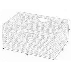 Vintiquewise 18-in X 8-in X 13-in Brown Water Hyacinth Basket -Storage Furniture Sales 2024 330993036 AlternateImage5