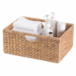Vintiquewise 18-in X 8-in X 13-in Brown Water Hyacinth Basket -Storage Furniture Sales 2024 330993036 MainImage 001