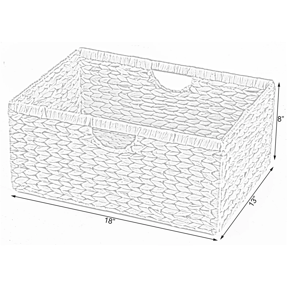 Vintiquewise 18-in X 8-in X 13-in Brown Water Hyacinth Basket - 3-Pack 1 Vintiquewise 18-in X 8-in X 13-in Brown Water Hyacinth Basket - 3-Pack