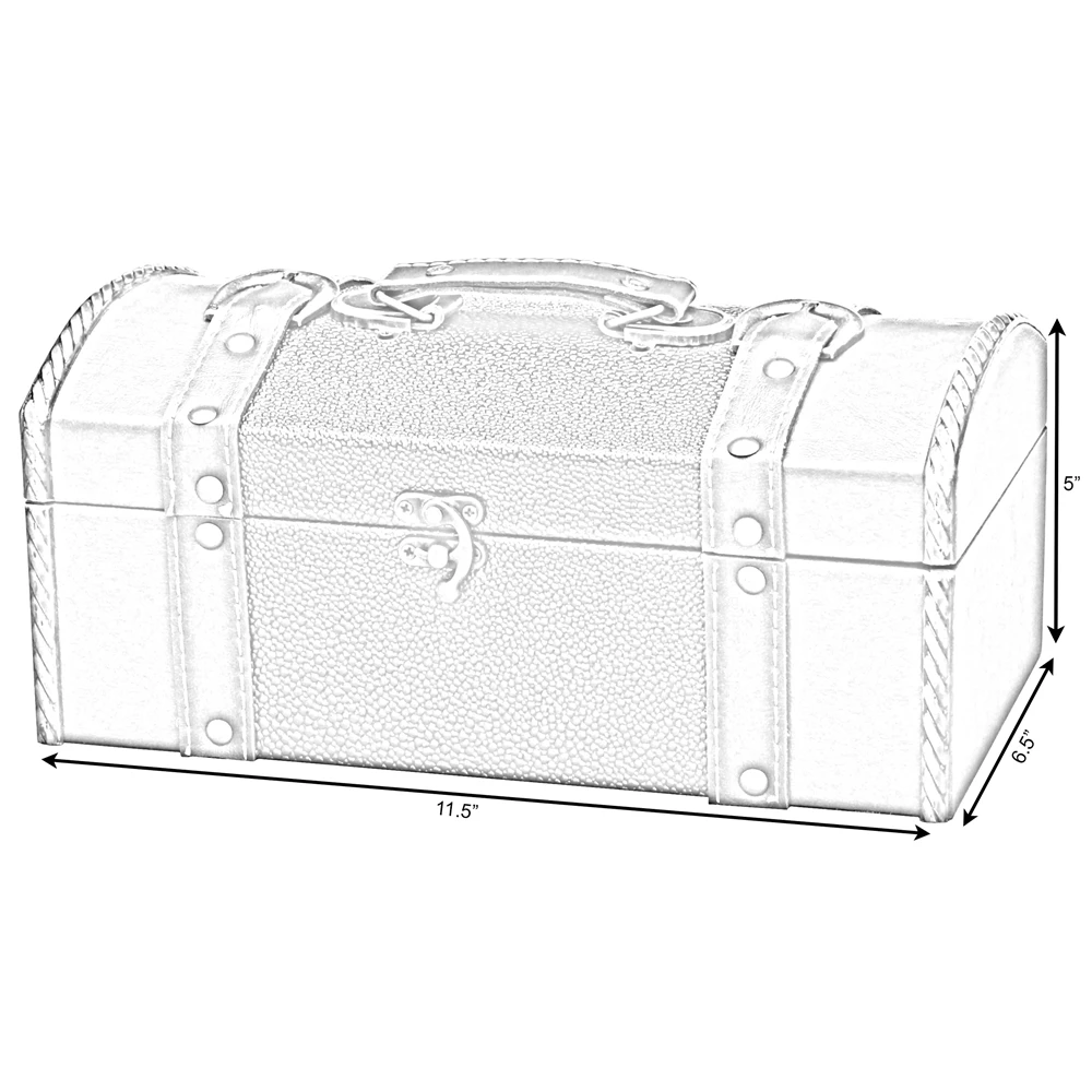 Vintiquewise 11.5-in X 5-in X 6.5-in Brown Wood Chest 2 Vintiquewise 11.5-in X 5-in X 6.5-in Brown Wood Chest - Image 2