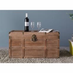 Vintiquewise 31.5-in X 16.5-in Brown Wood Storage Trunk -Storage Furniture Sales 2024 330993050 AlternateImage2
