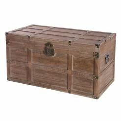 Vintiquewise 31.5-in X 16.5-in Brown Wood Storage Trunk -Storage Furniture Sales 2024 330993050 MainImage 001