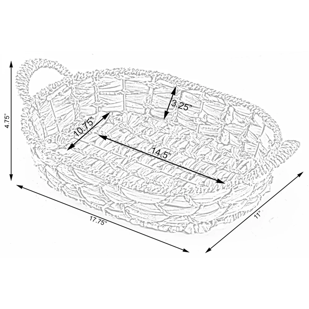 Vintiquewise 17.75-in X 4.75-in X 11-in Brown Seagrass Basket - 4-Pack 5 Vintiquewise 17.75-in X 4.75-in X 11-in Brown Seagrass Basket - 4-Pack - Image 5