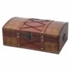 Vintiquewise 14-in X 5.5-in Brown Wood Storage Trunk