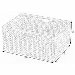 Vintiquewise 21-in X 10-in X 16-in Brown Water Hyacinth Basket -Storage Furniture Sales 2024 330993060 AlternateImage5
