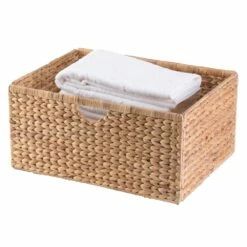 Vintiquewise 21-in X 10-in X 16-in Brown Water Hyacinth Basket -Storage Furniture Sales 2024 330993060 MainImage 001